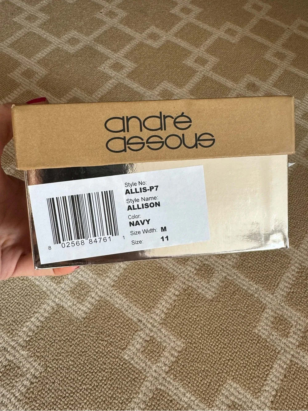 Andre Assous Allison Espadrille Wedge Sandals Navy Elastic Size 11